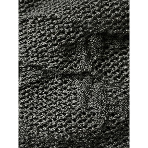 Zara Womens Black Long Sleeve Open Knit Sheer Pullover High Neck Cropped M Boho - Picture 8 of 8